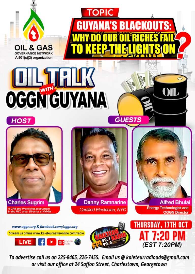 Upcoming: Oil Talk with OGGN on KN watch at https://www.facebook.com/kaieteur.radio