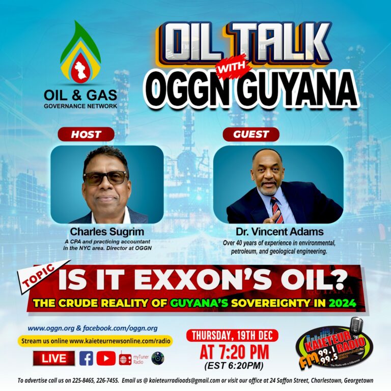 Upcoming: Oil Talk with OGGN on KN watch at https://www.facebook.com/kaieteur.radio